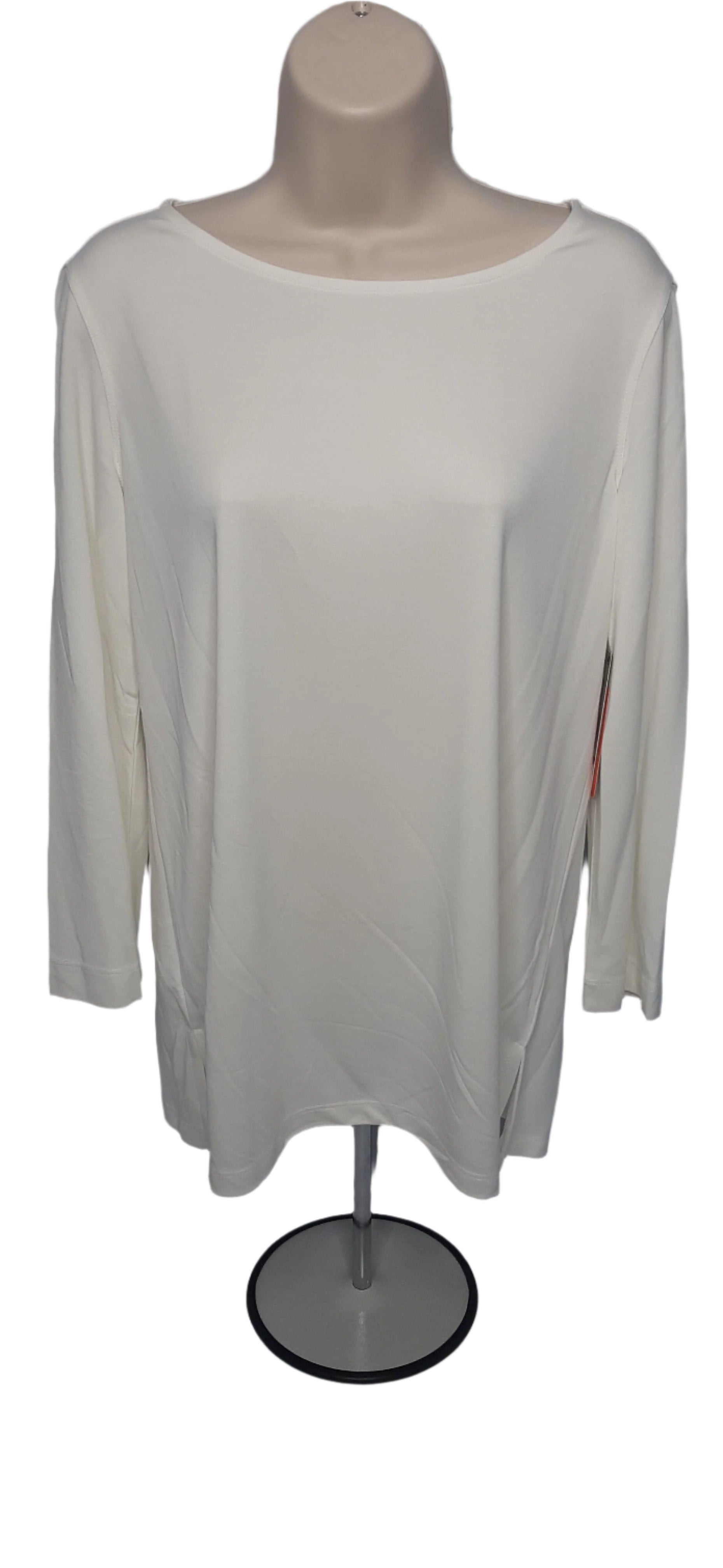 Womens white round neck top 