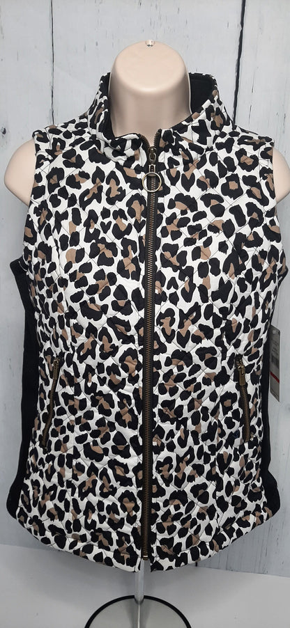 Vest - Leopard - Zipper Front - Collar -Women's-M14211vm 