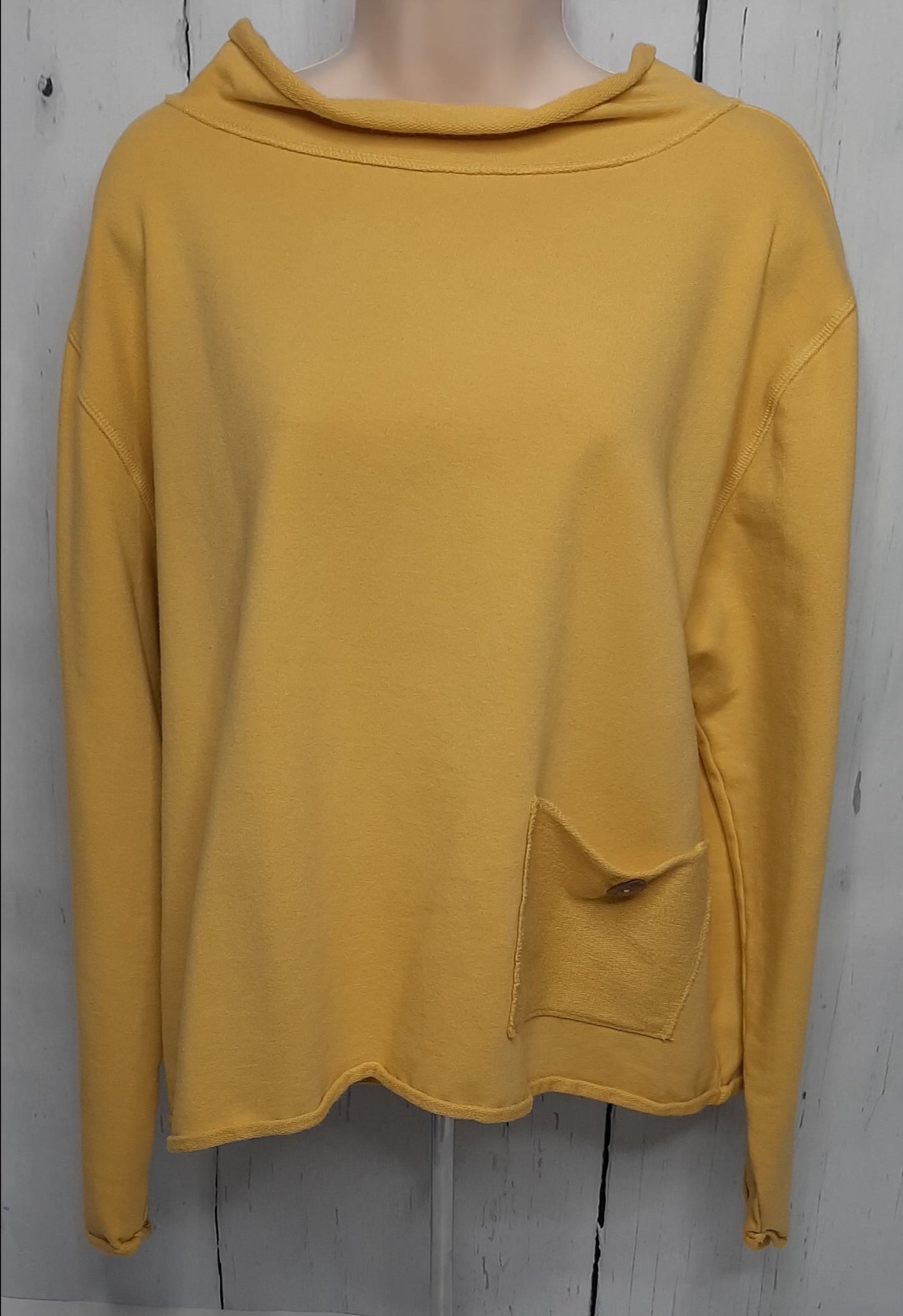 Womens Pullover top - Mustard - French terry Fabric - xlarge 