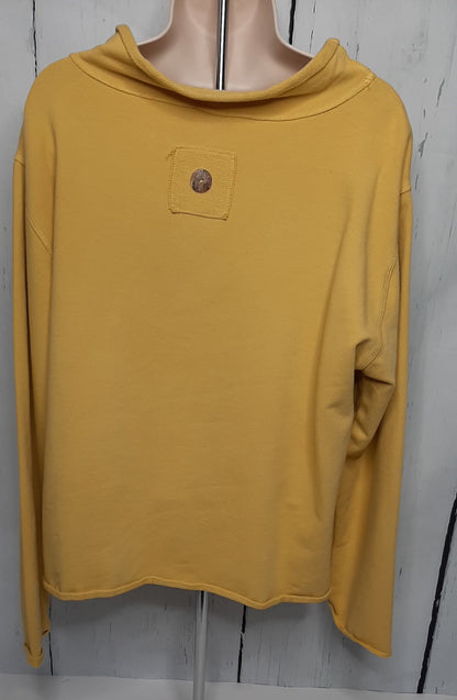 Womens Pullover top - Mustard - French terry Fabric - xlarge 