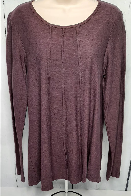 Womens Top - Pullover Cotton/Linen Purple - medium 