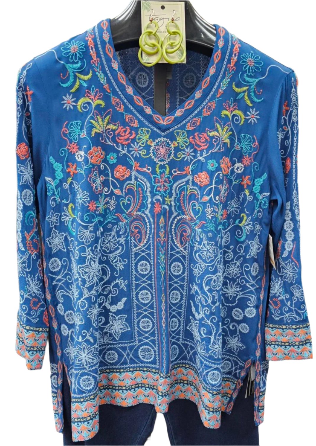 Womens  blue embroidered shirt 