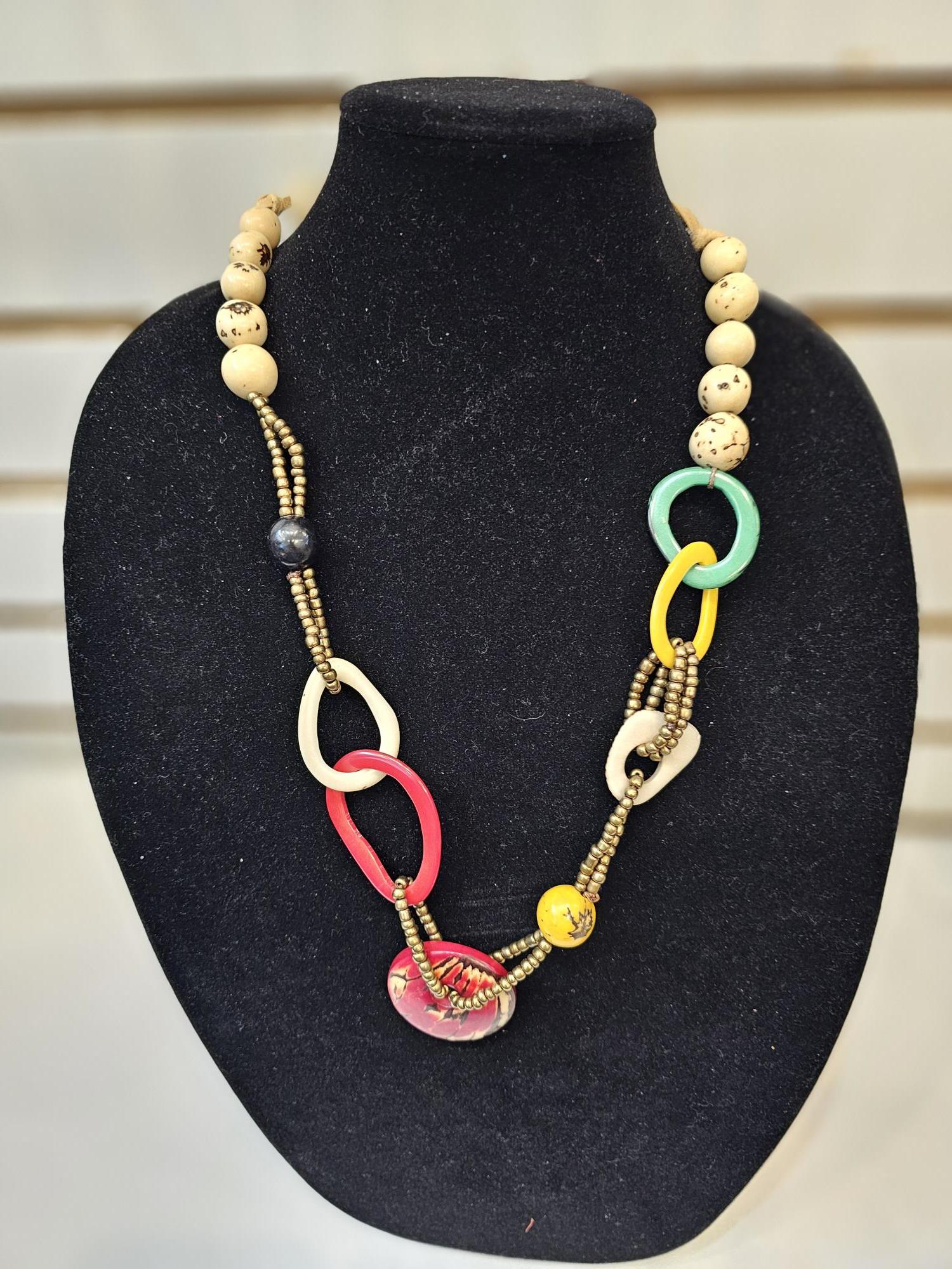 Tagua Necklace -SC800-GR_CH_CF -Multi 