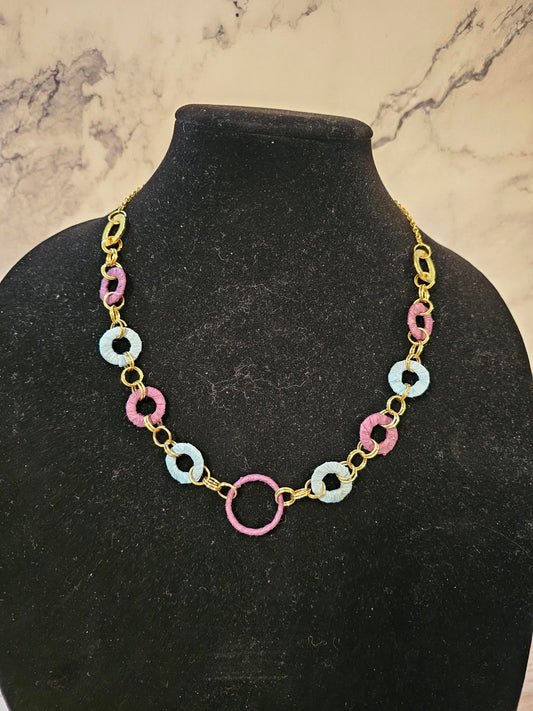 Necklace and matching Bracelet - Purples & Blue- Light weight 