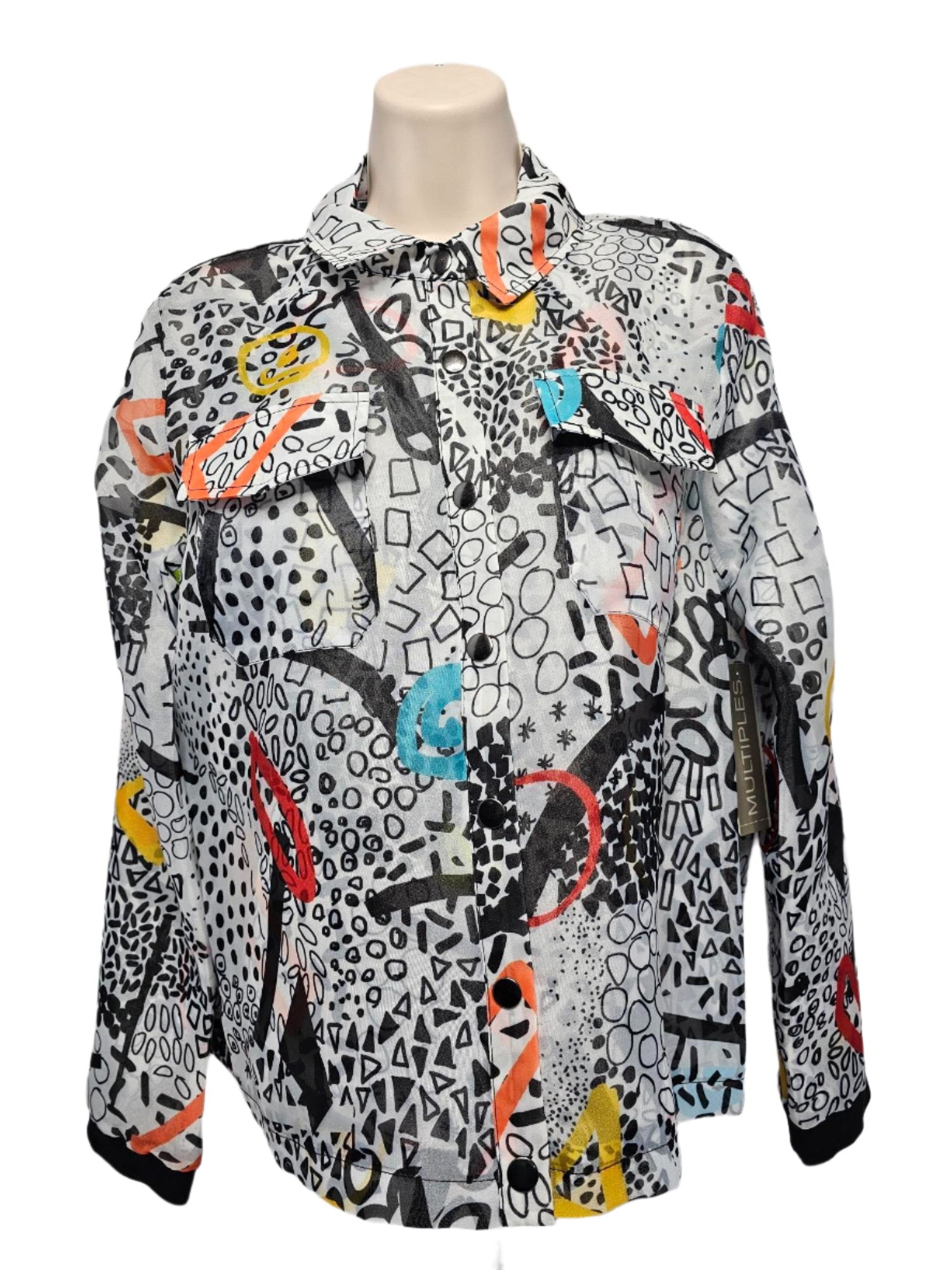 Jacket Snap Front - Modern Art Print - Light Weight - M14409JM 