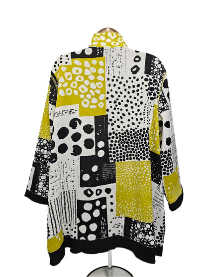 Tunic - Print Button - Wired Collar - Side Pkts -A1406BM - Yellow & Black 