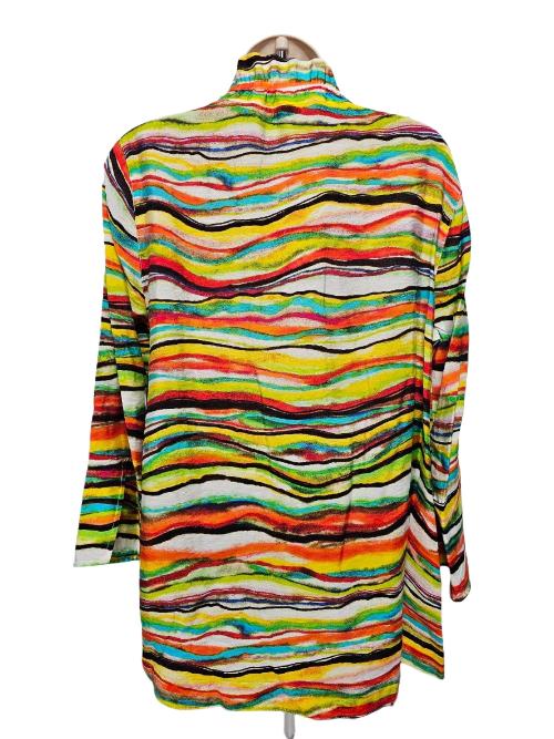 Blouse button Front Wire Collar - Stripe - M14401JM 