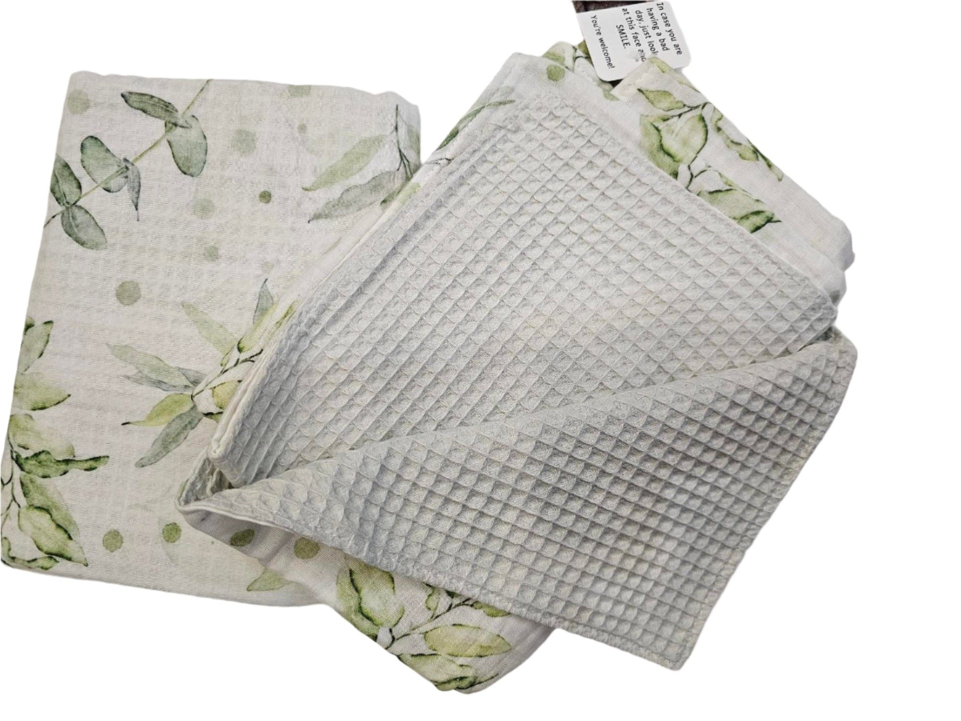 Baby Blanket - Muslin Waffle - Green Leaf 