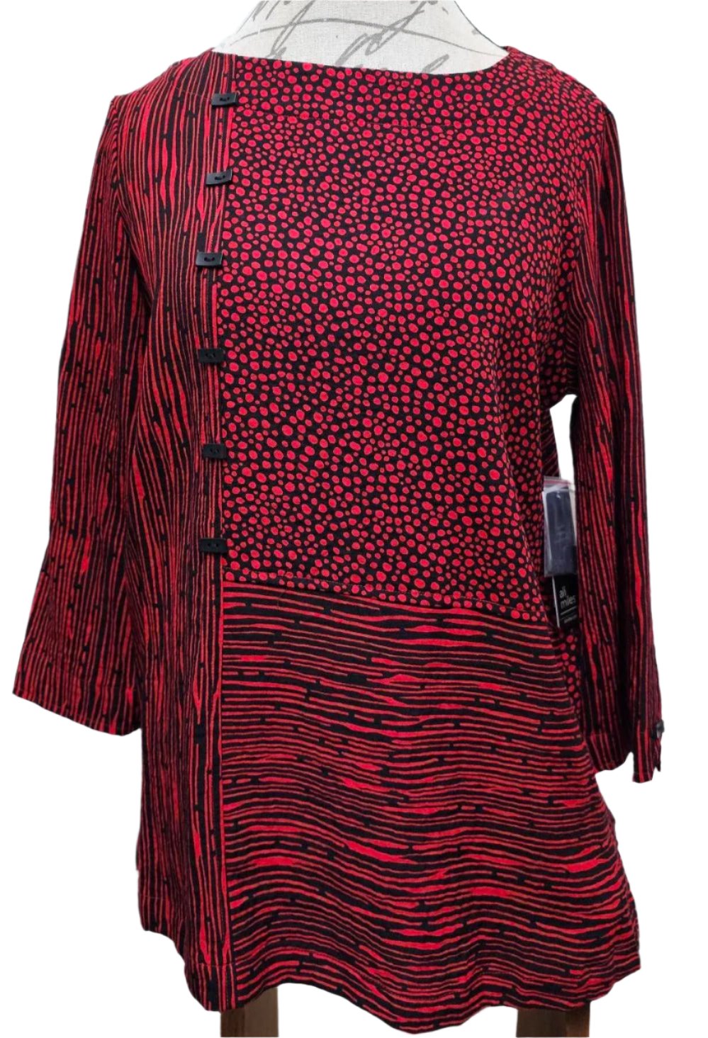 Top-Tunic-Red/Black-Pullover-Women's-A33220Tm 