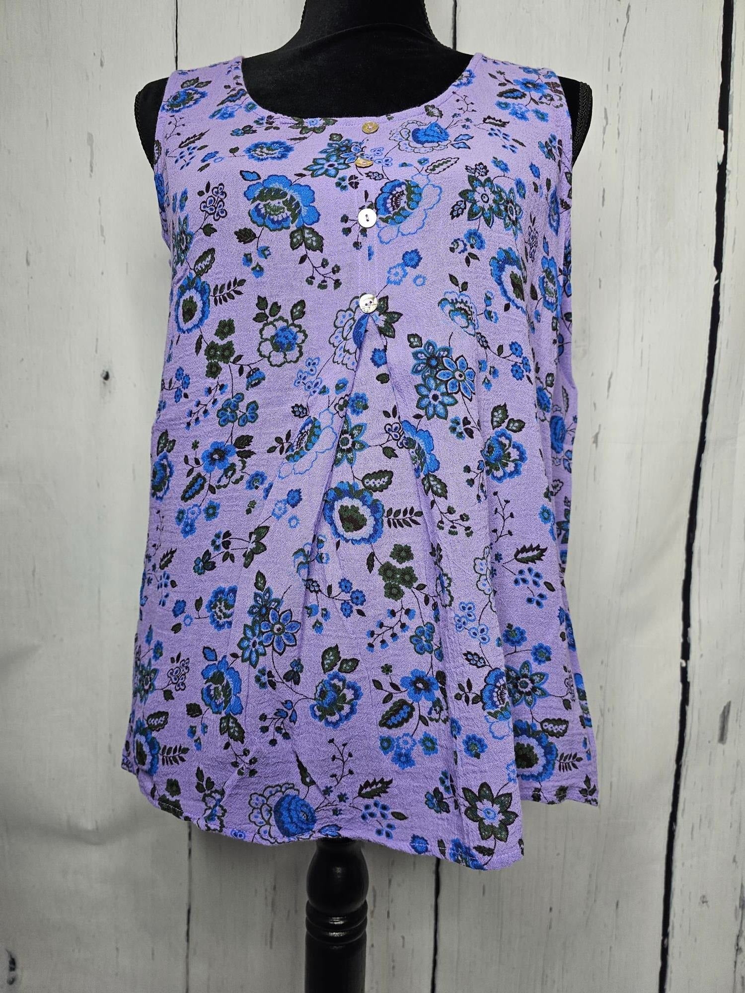 Women's Tank Top - Periwinkle Floral   BB051 