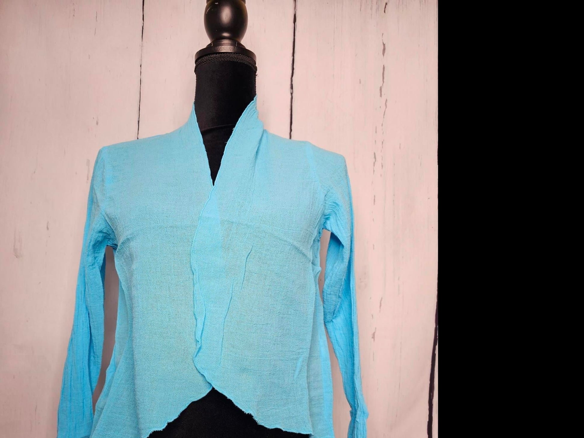Bolero Jacket  sheer 100% cotton guaze  Womens - TURQ 