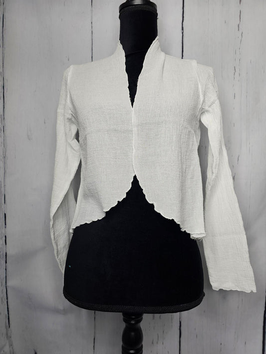 Bolero Jacket  sheer 100% cotton guaze  Womens - White  BB901 
