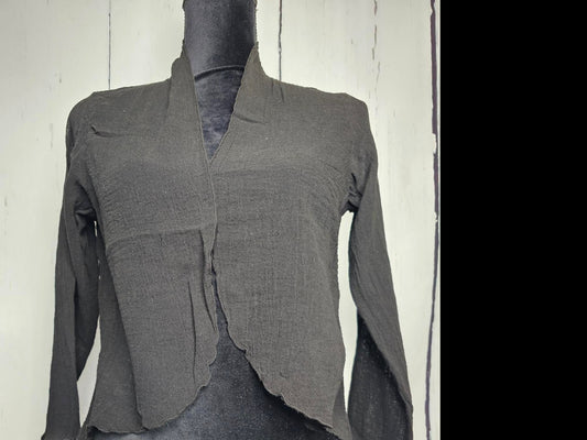 Bolero Jacket  sheer 100% cotton guaze  Womens - Black-BB901 