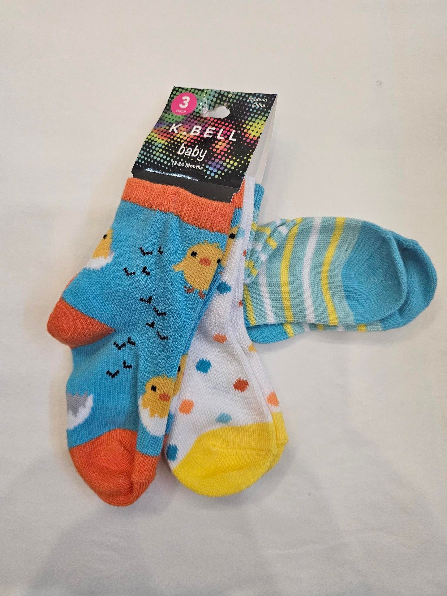 KBELL - 3 PAIR  Set Socks Children Baby chicks 