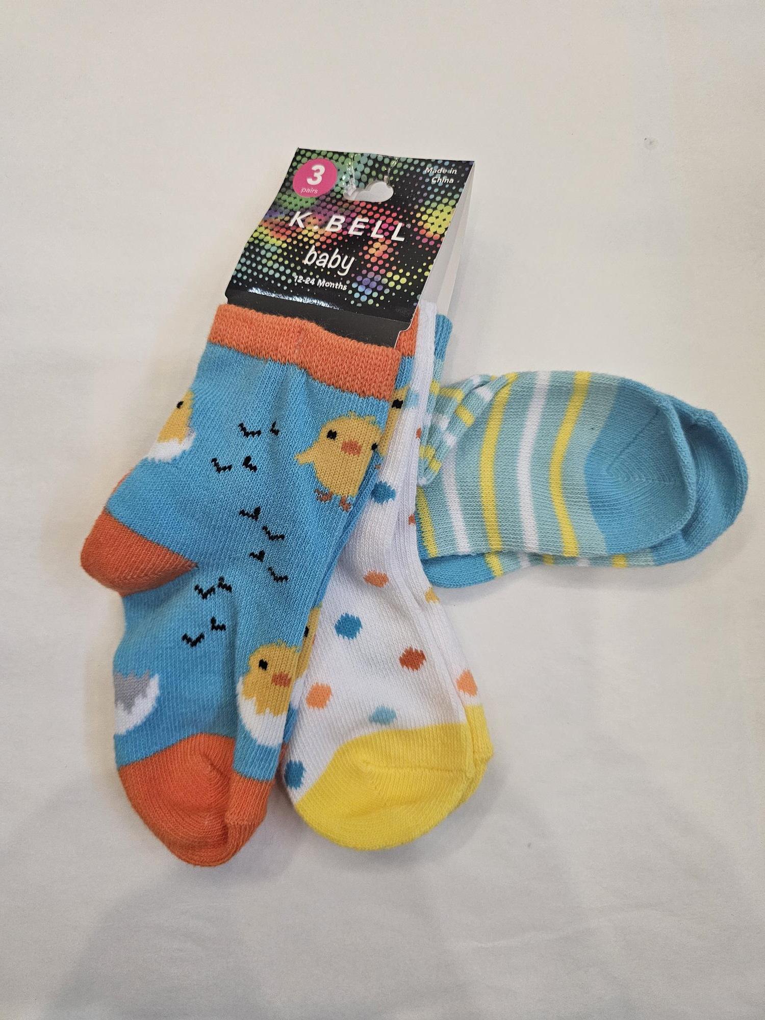 KBELL - 3 PAIR  Set Socks Children Baby chicks 