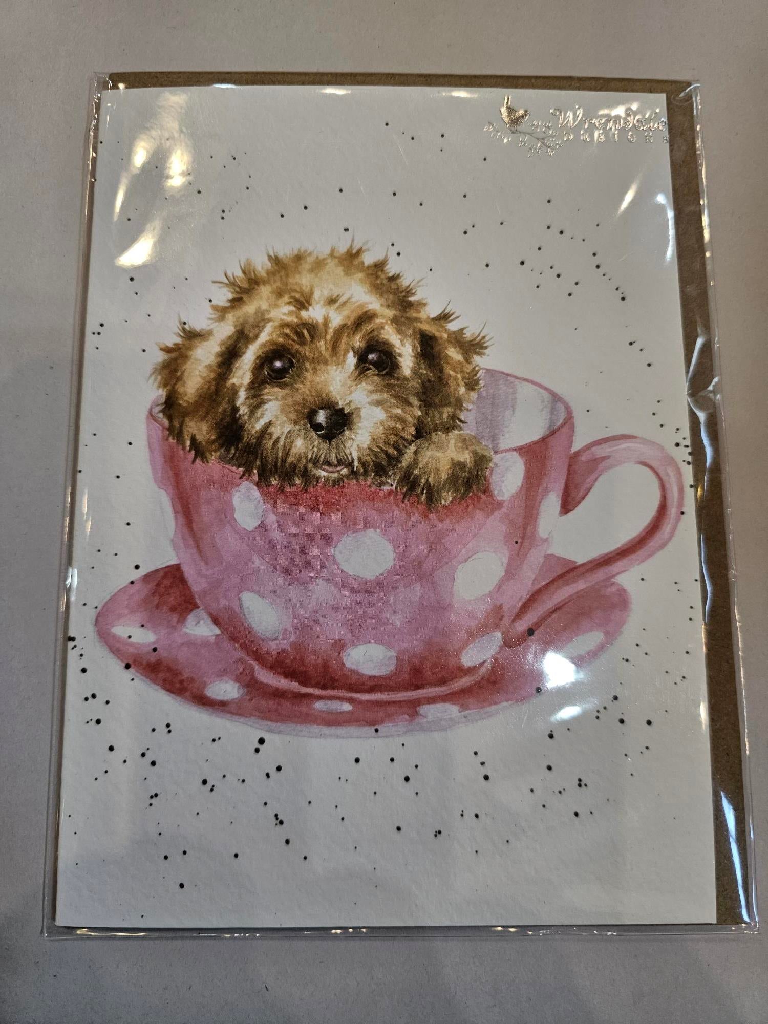 Card - ACS150  Teacup Puppy Dog Blank 