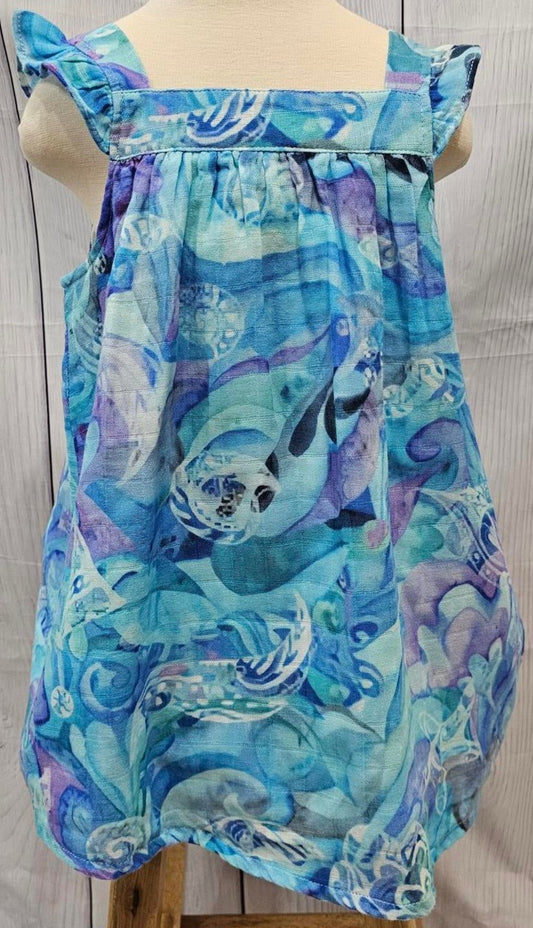 Dress - Blue Lagoon - 100 % Gauze / Cotton - Blues, Pinks, Purples - Toddler - BLULAG240 