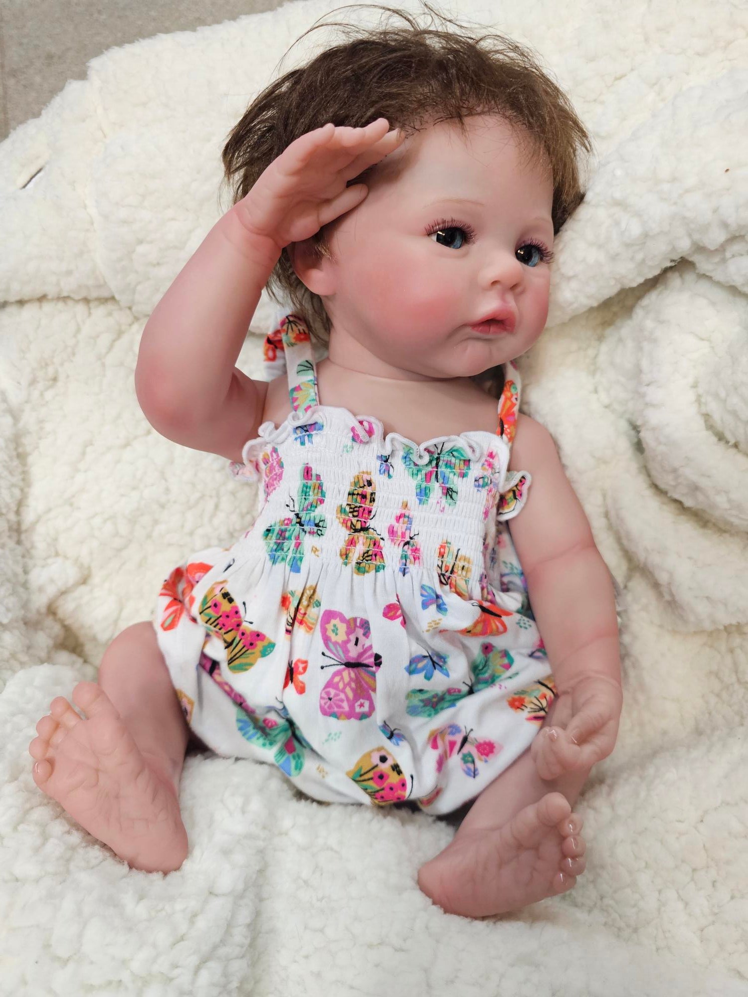 Dress Smocked Top - with bloomers - butterfies 