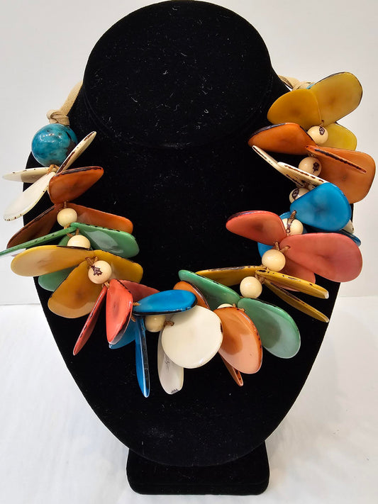 Tagua Necklace -SC715-  - Multi 