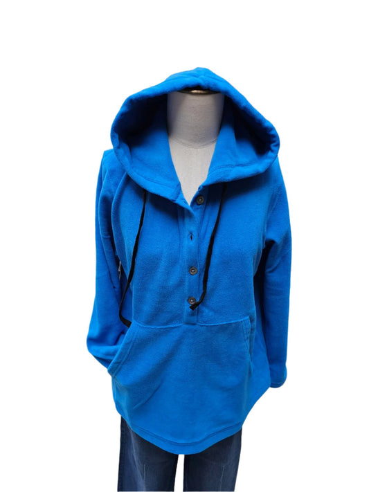 Hooded Sweatshirt 2Pocket Long Sleeve French Blue Women's 370fb 