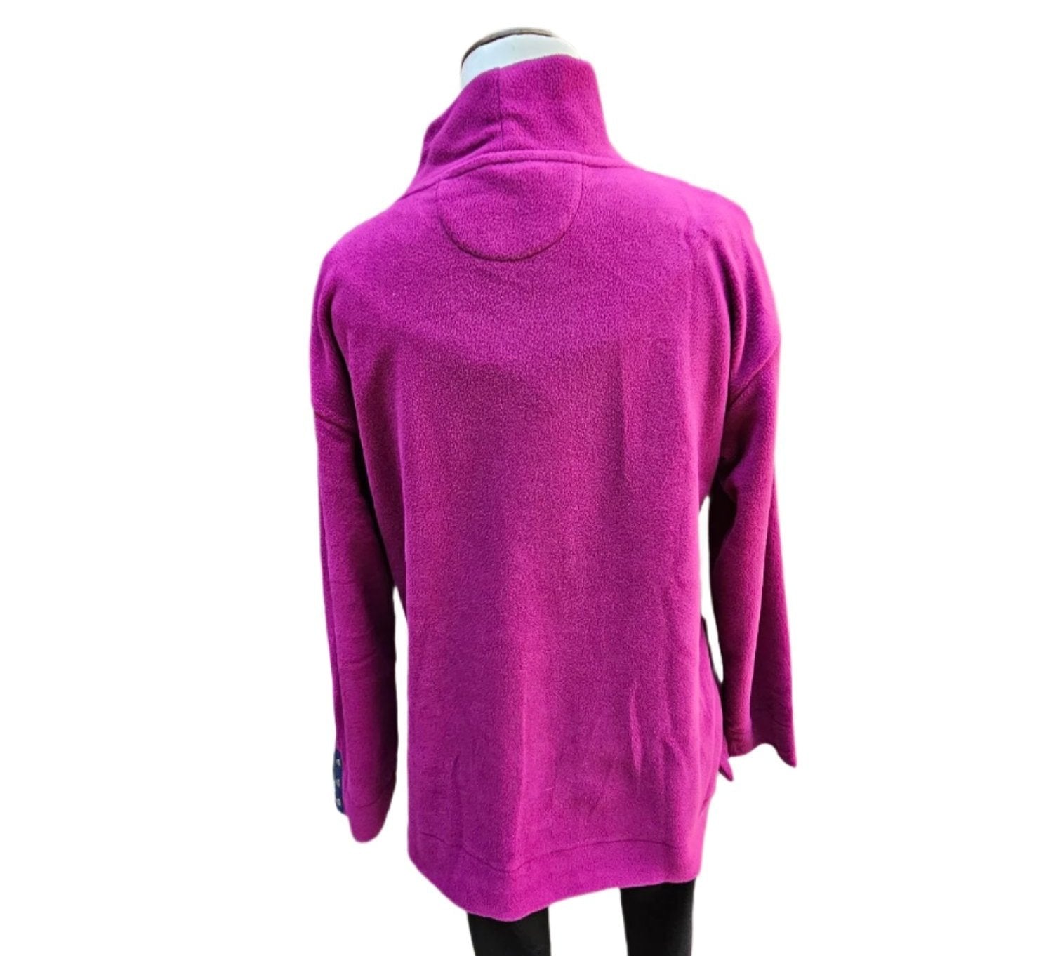 Cowl Neck Pullover Cashmere Fleece Color Pockets Cranberry  24F13-CRB 