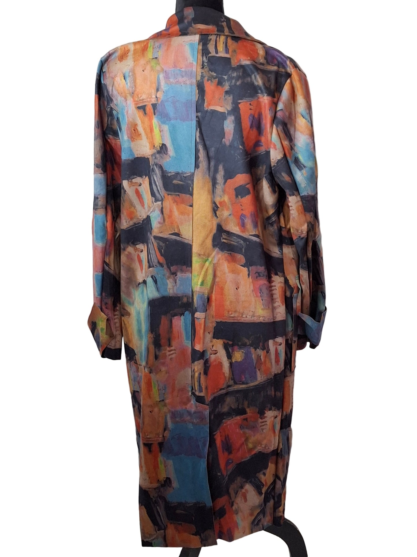 Jacket Suede Long Navy/Rust 1 Button&nbsp; Long Sleeve&nbsp; Women's 258538N