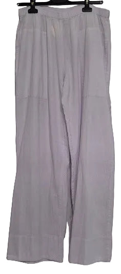 Pants S-1685 White 2 Front Pocket Elastic Waist Women's