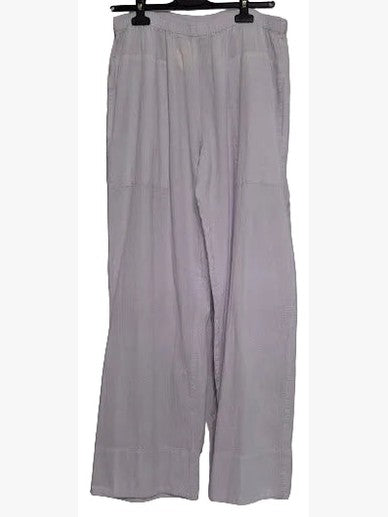 Pants S-1685 White 2 Front Pocket Elastic Waist Women's