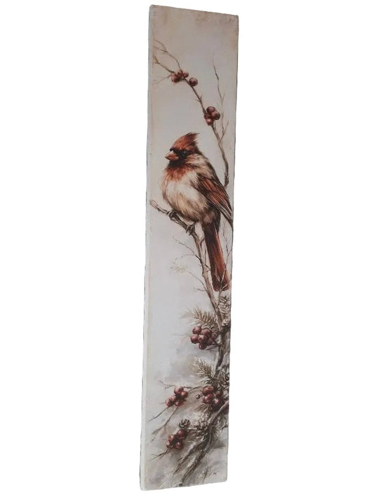 Beechdale- Porch Sign Christmas Cardinal 4.5x 24" 424POR