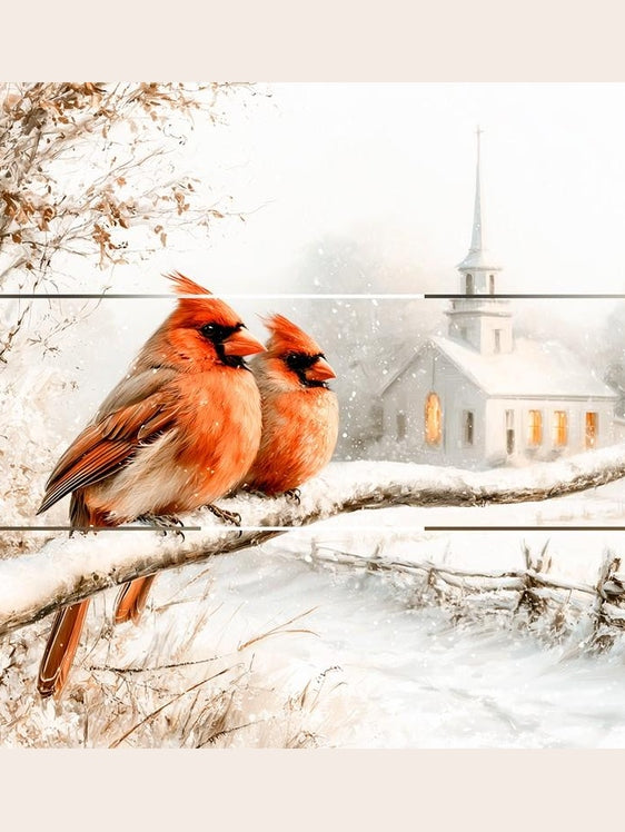 Pallet Picture Christmas Snow Scene 2 Styles 10"x10" 1010PA
