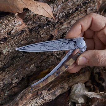 Pocket Knife   Pheasant   Brown Camo Wood 1cm000023 