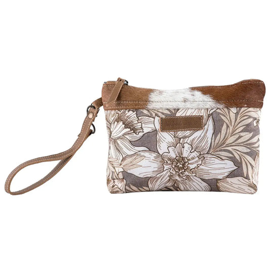 Wristlet Handbag Floral  Biege Sb2171 