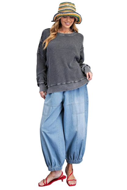 Top Pullover Mineral Washed Thermal&nbsp; Ash Women's&nbsp; ET26173