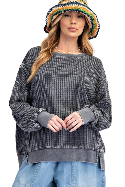 Top Pullover Mineral Washed Thermal&nbsp; Ash Women's&nbsp; ET26173