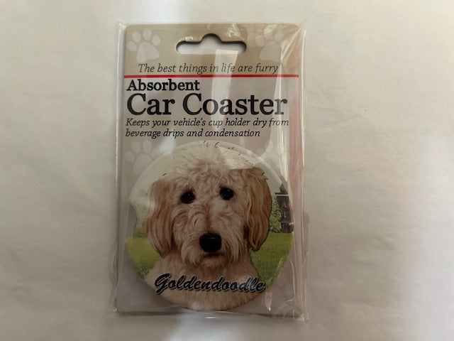 Dog Breed Car Coasters - Goldendoodle 