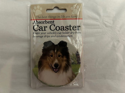 Dog Breed Car Coasters -Sheltie 