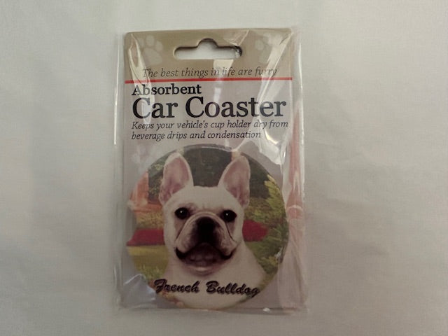 Dog Breed Car Coasters -French bulldog 