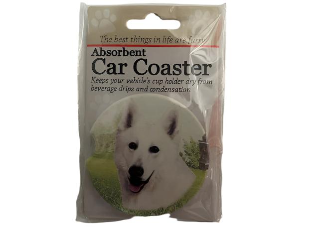 Car Coaster  German Shepherd  Dog     White    231-75W 