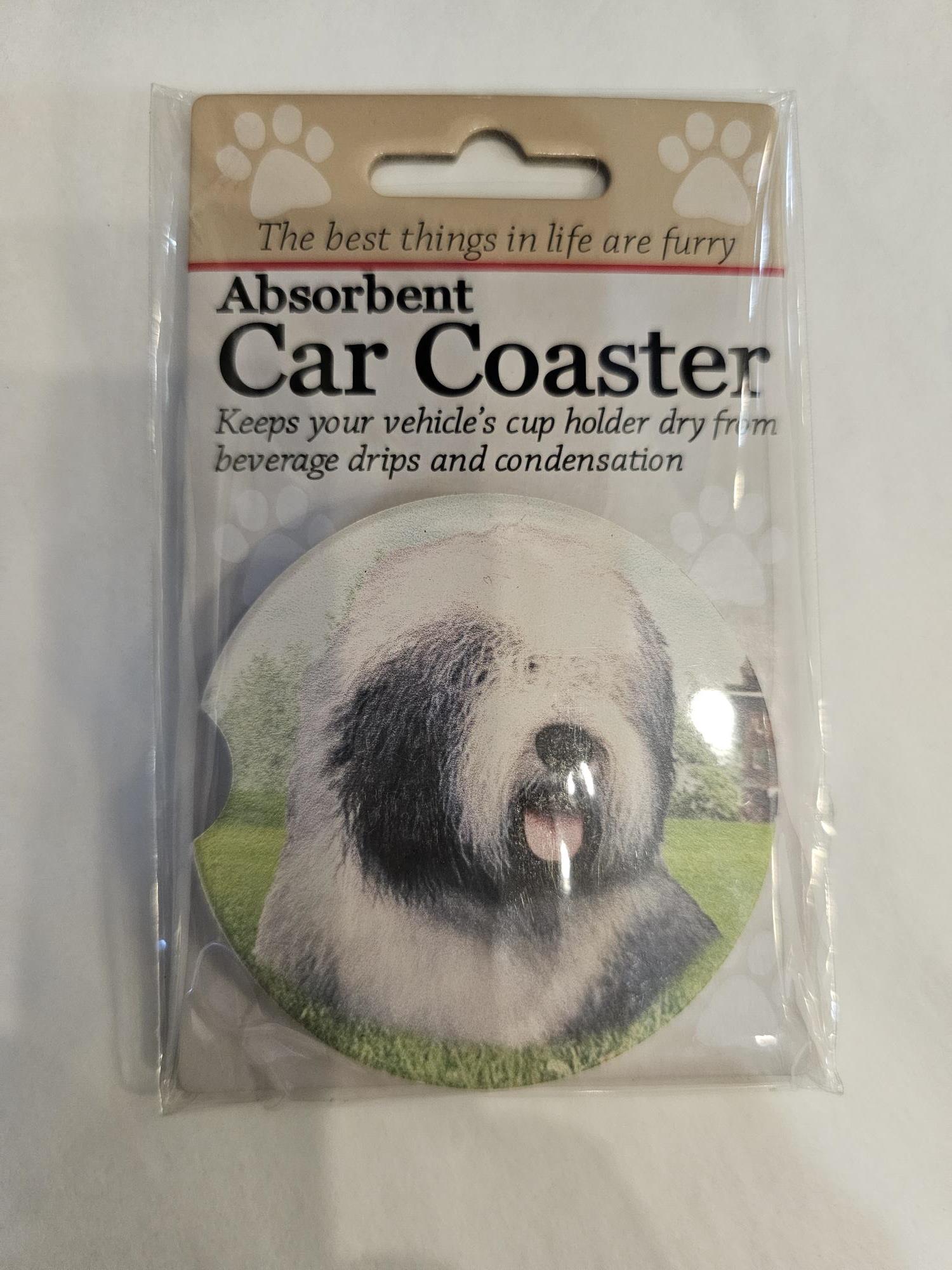 Dog Breed Car Coasters -Old English 