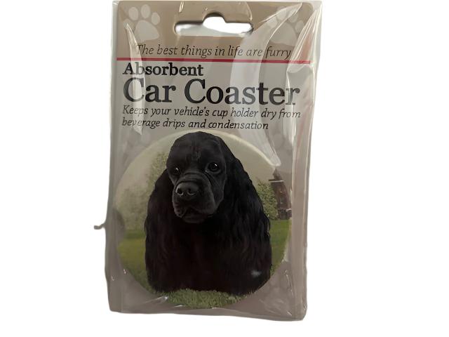 Car Coaster  Cocker Spaniel Dog    Black    231 - 78C 