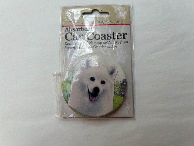 Dog Breed Car Coasters -American Eskimo 