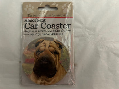 Dog Breed Car Coasters -Sharpei 