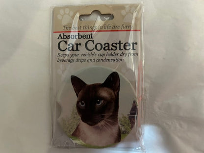 Cat Breed - car coaster- Siamese 