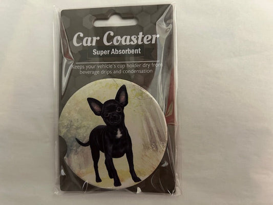 Car Coaster - Black Chihuahua - 233-11 