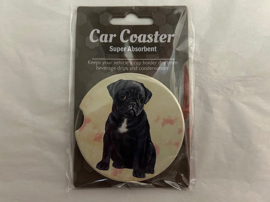 Car Coaster - Black Pug - 233 - 32 