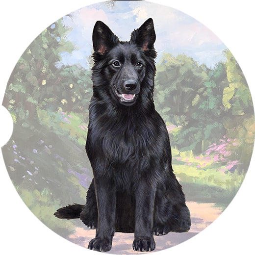 Car Coaster  Black German Shepherd  Dog       233-75b 