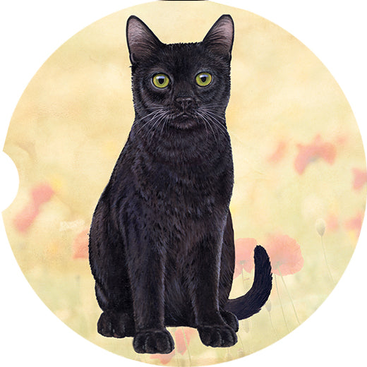 Car Coaster-Sitting Black Cat-234-5 