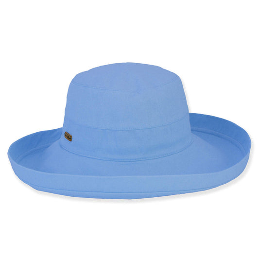 Hat - Light Blue/Denim-Linen Upbrim 3.5'-Women's-HH3169E 