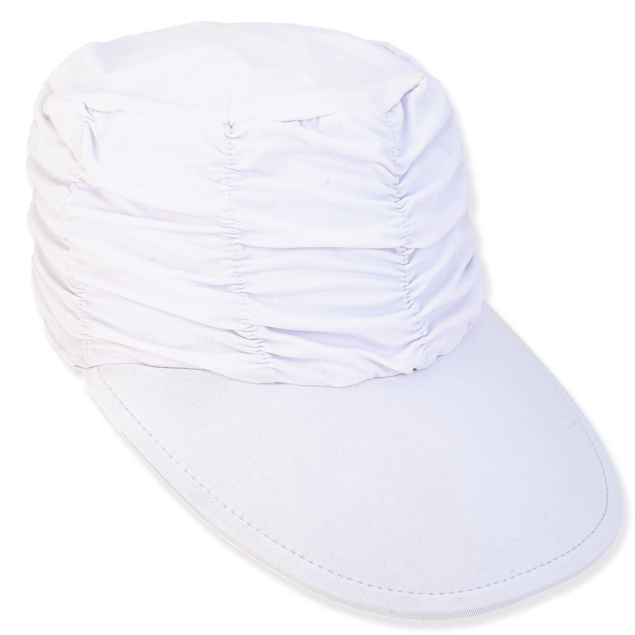 Hat White Lycra Cap 3.5"Brim Women's HH3058A 