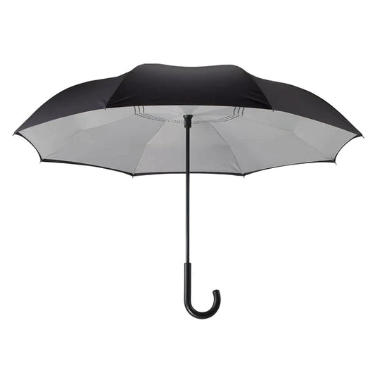 Umbrella-Reverse Close Stick-Black/Grey-24089rc 